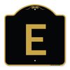 Signmission Designer Series Sign-Sign W/ Letter E, Black & Gold Aluminum Sign, 18" x 18", BG-1818-22956 A-DES-BG-1818-22956